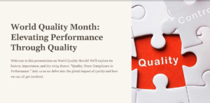 Read more about the article World Quality Month – Enhancing Results with Excellence 